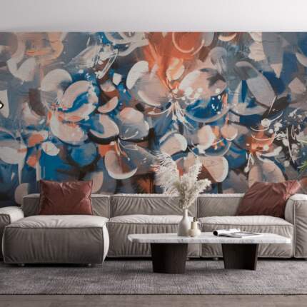Abstract Flowers Painting With Vintage Style Color 48984502 Abstract Flowers Painting With Vintage Style Color 48984502