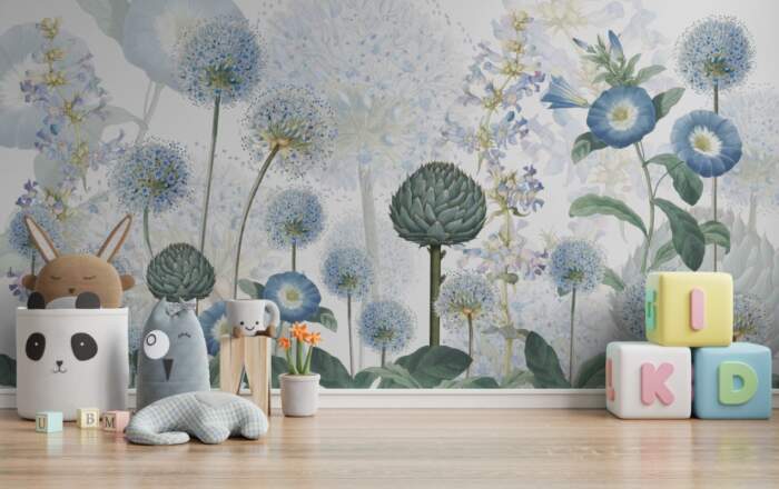Blue Wild Meadow - Room Scene Blue Wild Meadow - Room Scene