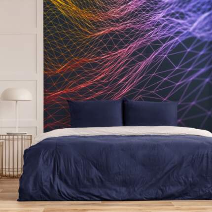 Creative polygonal wave backdrop Technology and low poly concept 3D Rendering_91525644-1