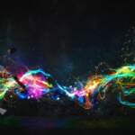 Modern Abstract Colourful Light Motion Banner On Dark Background 63505633