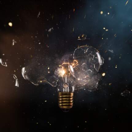 Digital Print Real explosion of vintage electric bulb_108208379