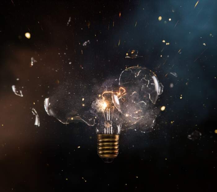 Digital Print Real explosion of vintage electric bulb_108208379 Digital Print Real explosion of vintage electric bulb_108208379