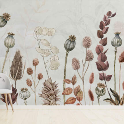 Autumn Flowers - white - small Autumn Flowers - white - small