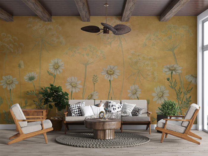 Dazzling Daisies - Yellow - Living room 2 Dazzling Daisies - Yellow - Living room 2
