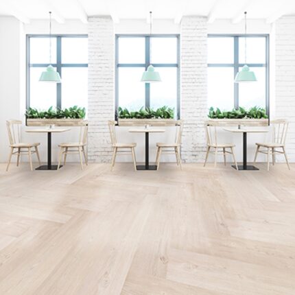 Brick Cafe With Wooden Chairs