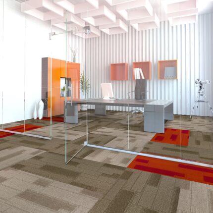 12025346 - modern interior design of office room 3d render
