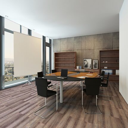 Contemporary meeting room with conference table