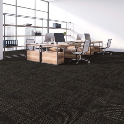 Stylish white open space office corner