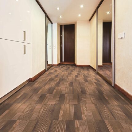 Modern minimalism style corridor interior with sliding-door mirror wardrobe Modern minimalism style corridor interior with sliding-door mirror wardrobe